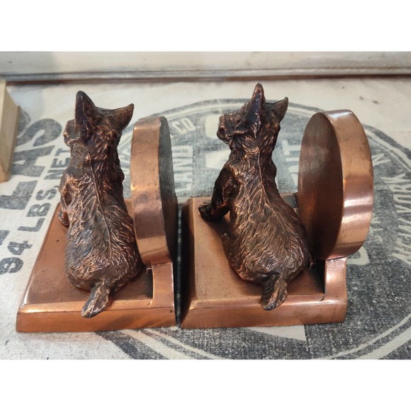 Vtg Art Deco Scotty Terrier Bookends Scottish Terrier Dog - Picture 2 of 13